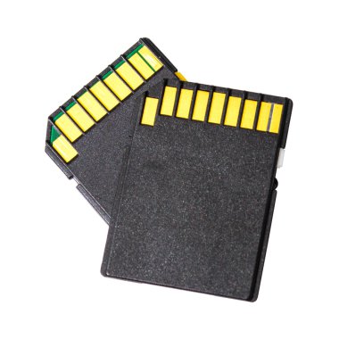 bellek kartı (veya sd kartları) beyaz zemin üzerine izole.