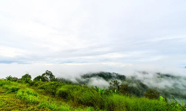 Morning on hilltop view of Krajom Mountain,Thailand. — Stock Photo, Image