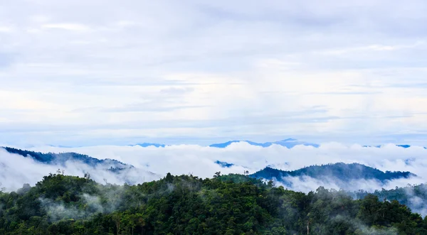 Morning on hilltop view of Krajom Mountain,Thailand. — Stock Photo, Image