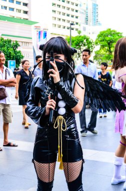 Tanımlanamayan Japon anime cosplay poz.