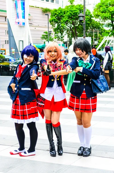 Neznámé japonské anime cosplay pozice. — Stock fotografie