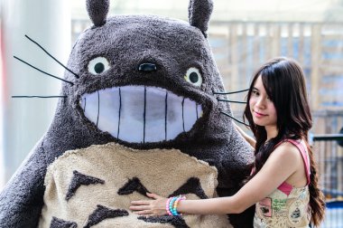 Cosplayer as characters Totoro from My Neighbor Totoro in Japan Festa in Bangkok 2013.