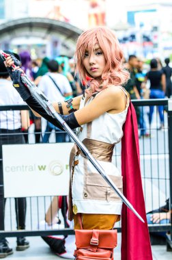 Tanımlanamayan Japon anime cosplay poz Japonya festa Bangkok 2013 yılında