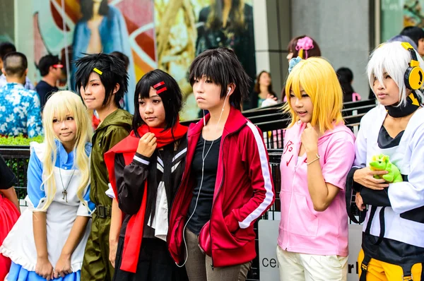 An unidentified Japanese anime cosplay pose in Japan Festa in Bangkok 2013. — Stock Photo, Image