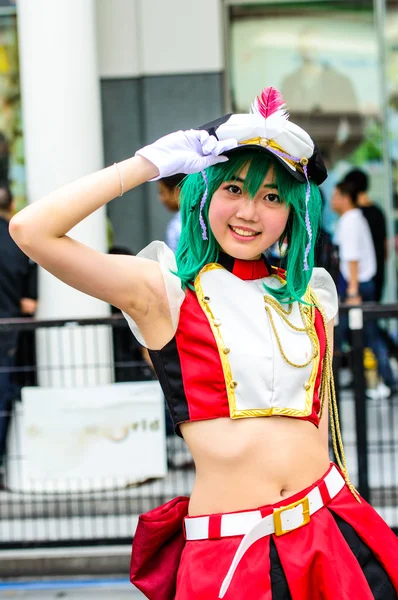 En oidentifierad japansk anime cosplay posera i japan festa i bangkok 2013 — Stockfoto