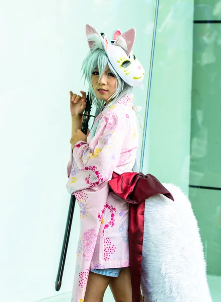 An unidentified Japanese anime cosplay pose in Japan Festa in Bangkok 2013 — Stock Photo, Image