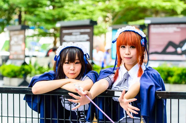 Cosplay niezidentyfikowane japońskie anime pozować w Japonii festa w Bangkoku 2013 — Zdjęcie stockowe