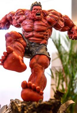 BANGKOK - MAY 10 : The Hulk model in Thailand Comic Con 2014 on  clipart