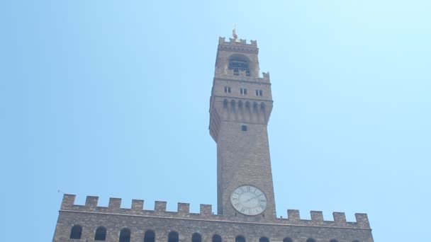 Palazzo Vecchio, a Câmara Municipal de Florença — Vídeo de Stock