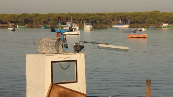 Рыболовецкая лодка — стоковое видео