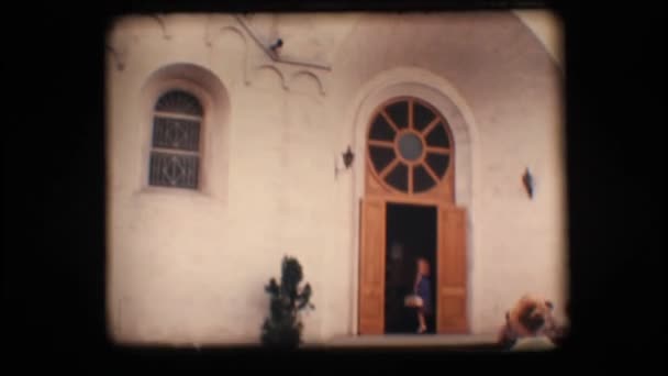 Vintage 8mm. Church in Alberobello — Stock Video