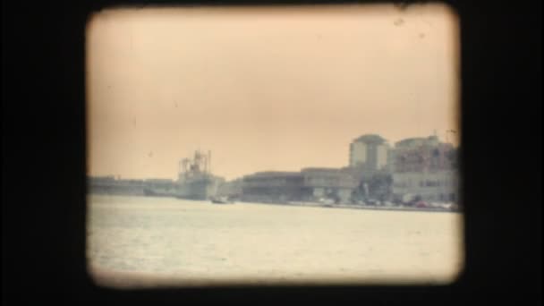 Vintage 8mm. Port of Brindisi — Stock Video