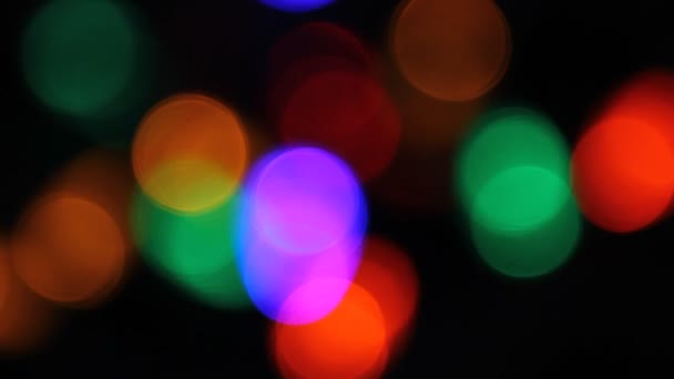 Out of focus Christmas lights — Stock Video