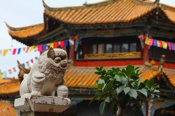 Feng shui leão no templo Yuantong em Kunming — Fotografia de Stock