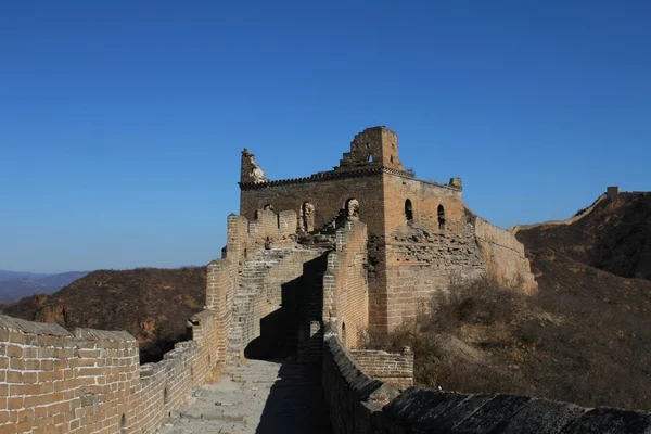 Ruines d'une tour dans la Grande Muraille de Chine — Photo