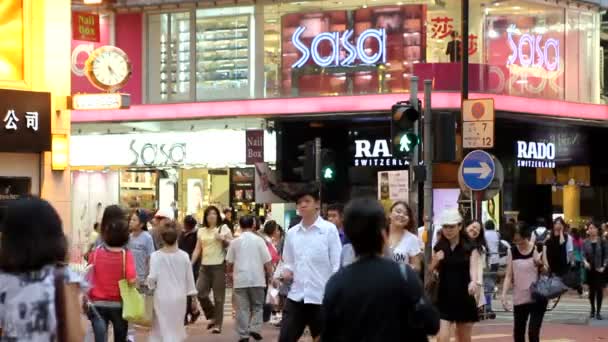Multidão em Hong Kong — Vídeo de Stock