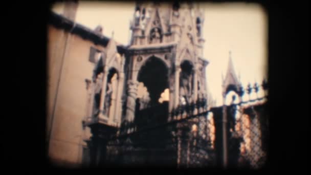 Vintage 8 mm. μνημείο στη Βερόνα — Αρχείο Βίντεο
