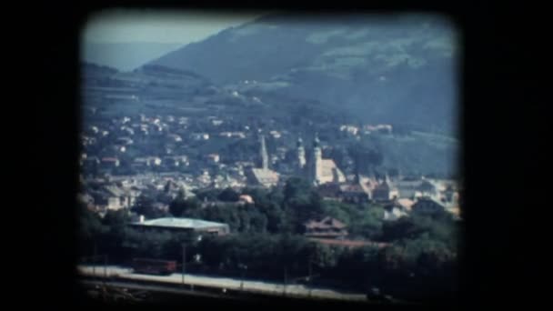 Vintage 8 mm. vy av brixen — Stockvideo