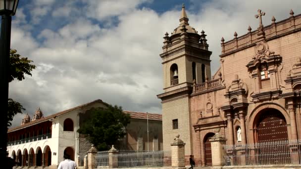 Katedralen i ayacucho — Stockvideo