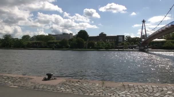 Bridge across the Main in Frankfurt — Stock Video