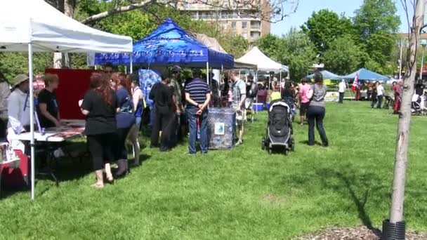 People attend anti GMO protest — Stock Video