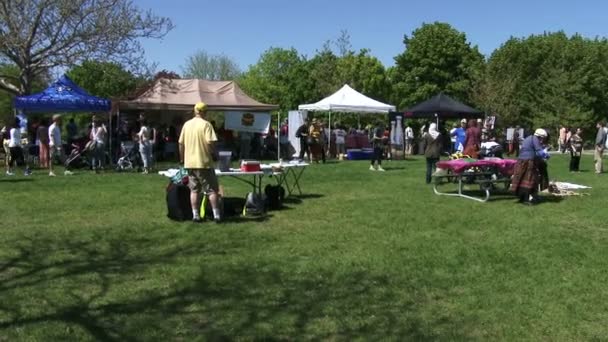 People attend anti GMO protest — Stock Video