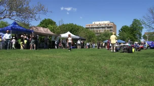 People attend anti GMO protest — Stock Video