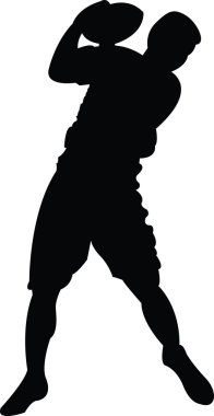 bir kişinin bir futbol siluet