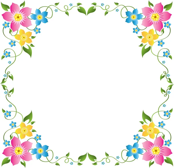 Frontera floral — Vector de stock