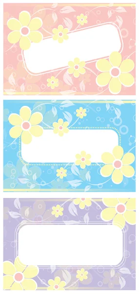 Conjunto de banderas florales — Vector de stock