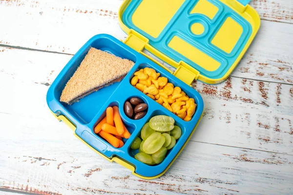 Kid Escola Almoço Bento Box Set Opções Alimentos Saudáveis Para — Fotografia de Stock