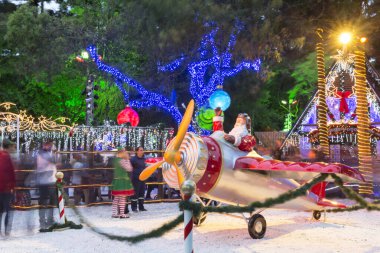 Sao Jose dos Pinhais Parana Brezilya, 27 Kasım. 2018: Noel Baba 'nın evinde Noel süsü.