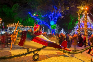 Sao Jose dos Pinhais Parana Brezilya, 27 Kasım. 2018: Noel Baba 'nın evinde Noel süsü.