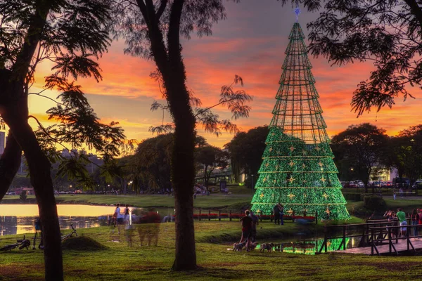 Árbol Navidad Parque Barigui Curitiba Parana Brasil —  Fotos de Stock