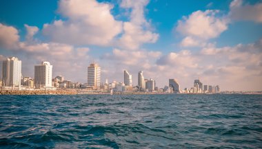 Tel Aviv denizden görünüm ve sadece