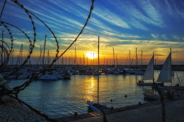 Evening Yacht Club in Ashdod — Stock Photo, Image