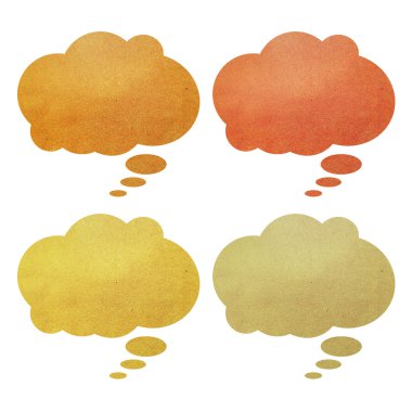 etiket geri dönüştürülmüş kağıt beyaz zemin üzerine konuşma