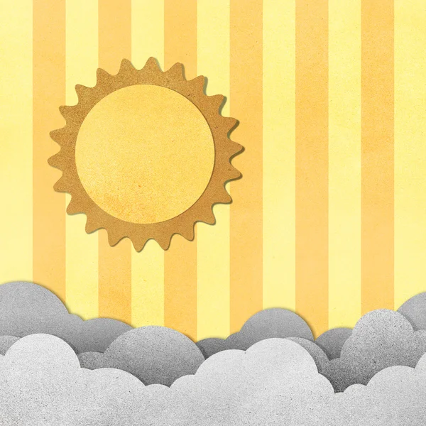Grunge papír textury slunce a mraků — Stock fotografie