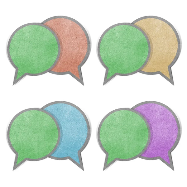 Paper texture ,bubble talk tag on white background — Stock Photo, Image