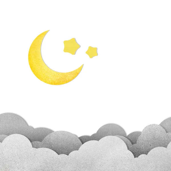 Grunge hârtie textura luna în noapte — Fotografie, imagine de stoc