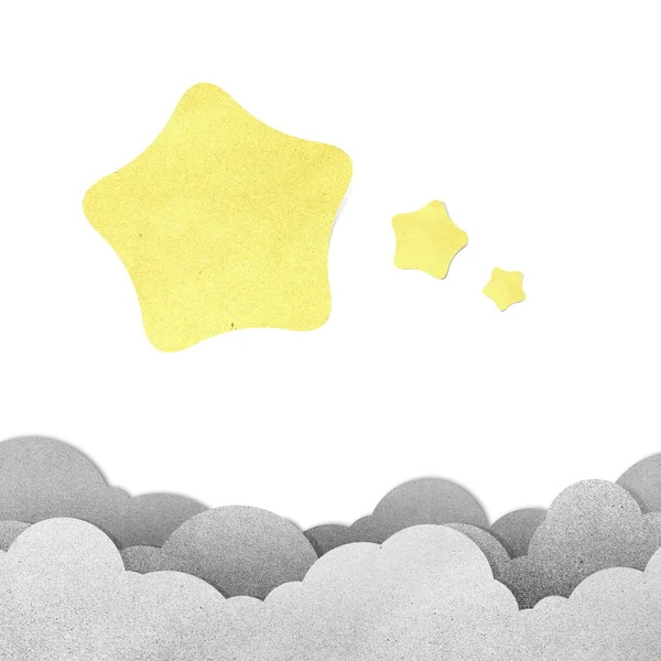 Grunge papel textura estrela no fundo branco — Fotografia de Stock