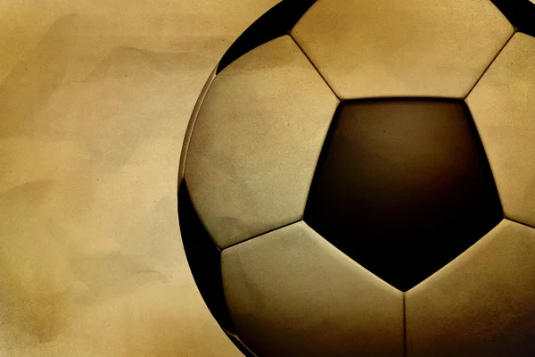 Vintage soccer ball on paper grunge background — Stock Photo, Image