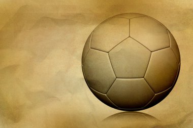 Kağıt grunge arka plan üzerinde Vintage futbol topu