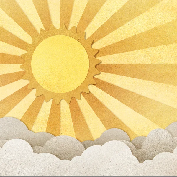 Grunge paper textur sol och moln — Stockfoto