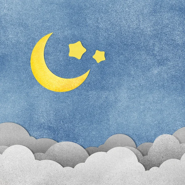 在夜晚的 grunge 纸纹理月亮 — 图库照片