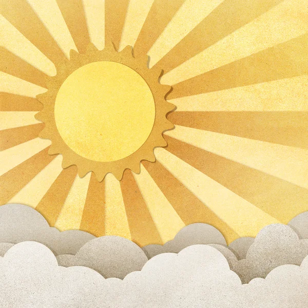 Słońce tekstura papieru ilustracja i cloud — Zdjęcie stockowe