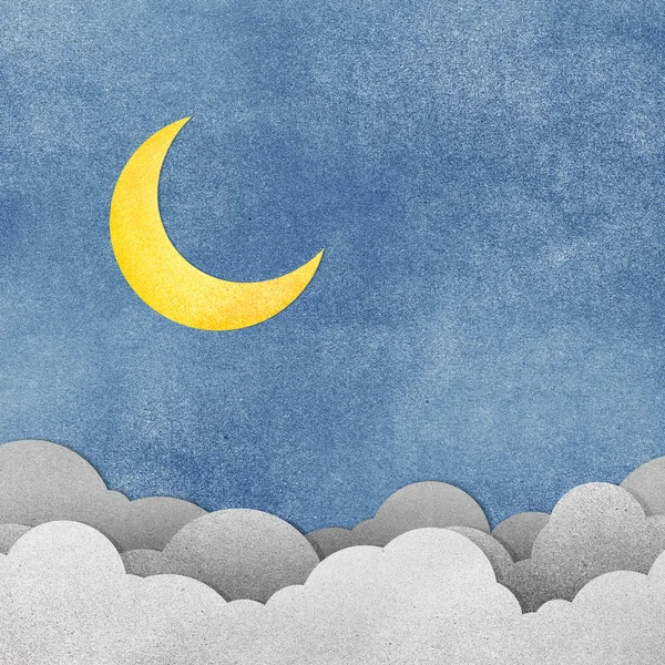 Grunge-Papier Textur Mond in der Nacht — Stockfoto