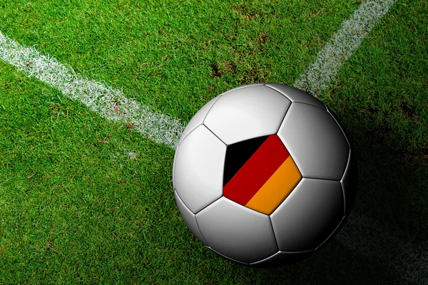 Alemania Patrón de bandera de una pelota de fútbol en hierba verde —  Fotos de Stock