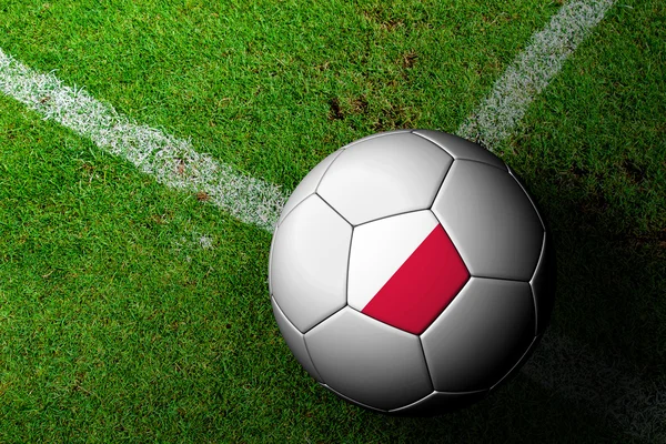 Polonya bayrak deseni yeşil çim futbol topu