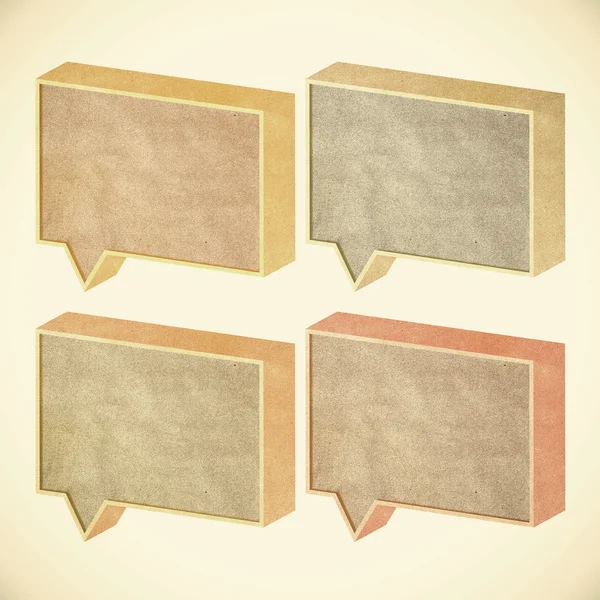 Talk tag 3D recycled paper — Stock Photo, Image